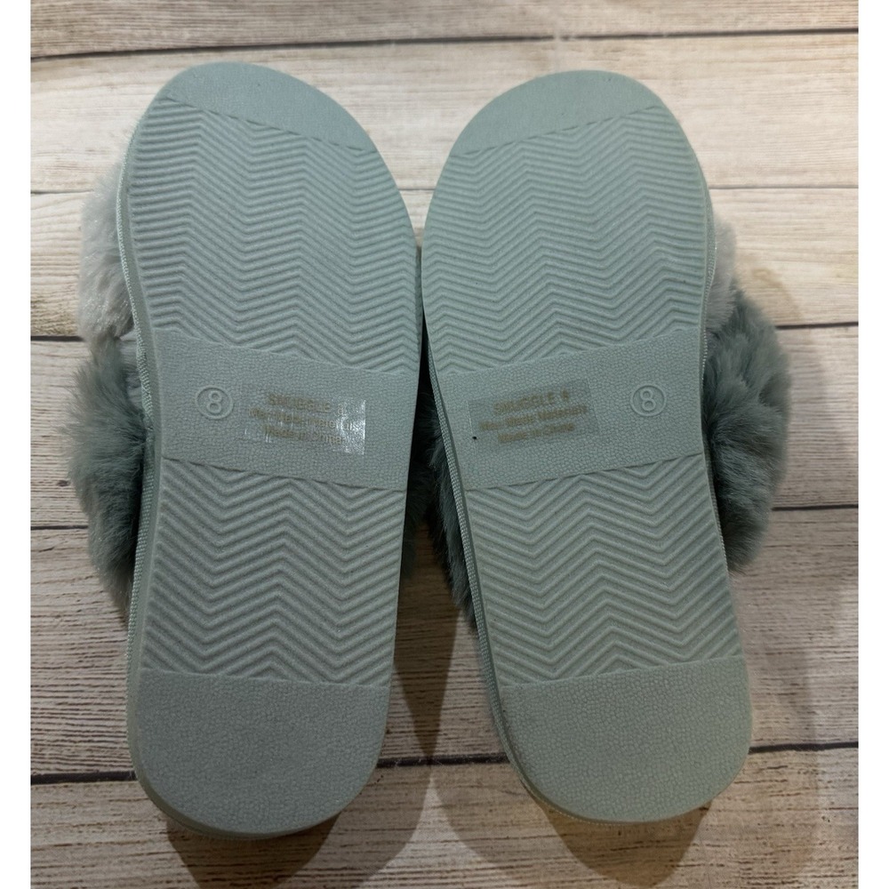 NEW Corkys Snuggle Sage Mint Sandals Slippers Slides Fuzzy Shoes Sz 8 NIB - Picture 6 of 7